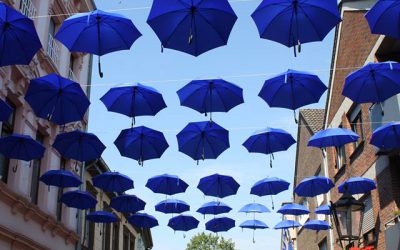 Demontage der Schirme an der Blauensteinstraße